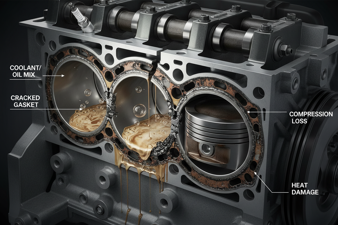 Les symptômes d'un joint de culasse défectueux